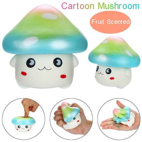 Kawaii Cartoon Rainbow Mushroom Squishies